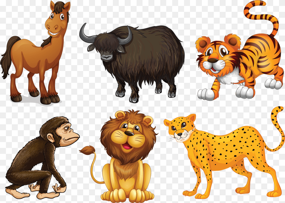 Day Camp Shac Cartoon Four Legged Animals, Animal, Mammal, Wildlife, Lion Free Png Download
