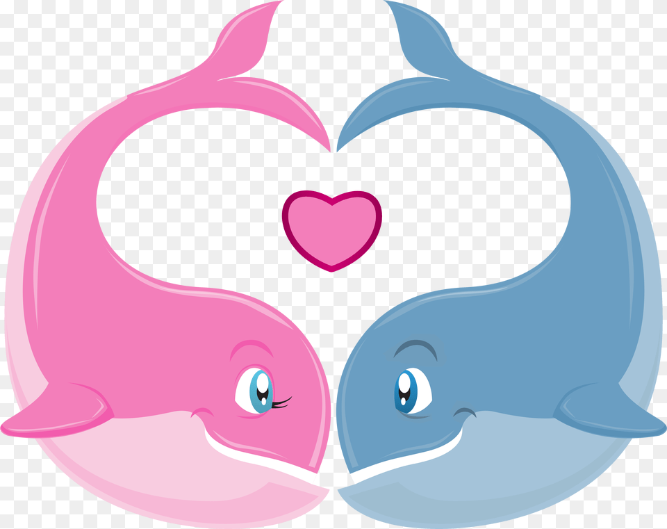 Day Clipart Valentine Couple Whale Valentine Clipart, Animal, Sea Life Png Image