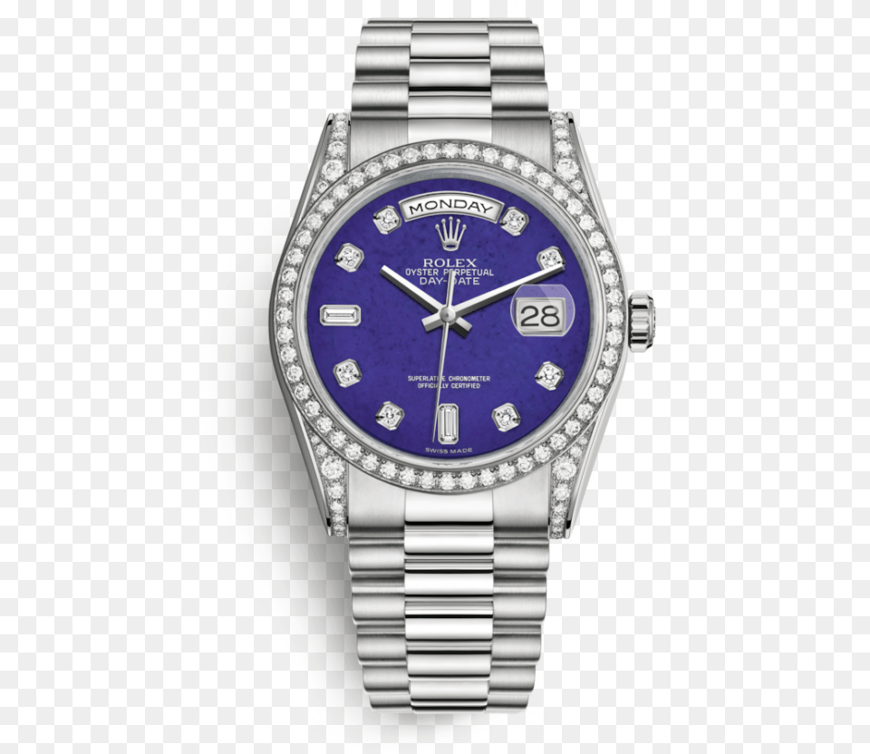 Day Date 36 Blue Dial Rolex Day Date Weissgold Diamanten, Arm, Body Part, Person, Wristwatch Free Png