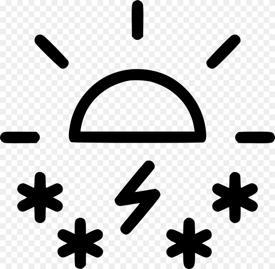 Day Daytime Snow Storm Sun Weather Comments Afternoon Symbol, Stencil Free Png