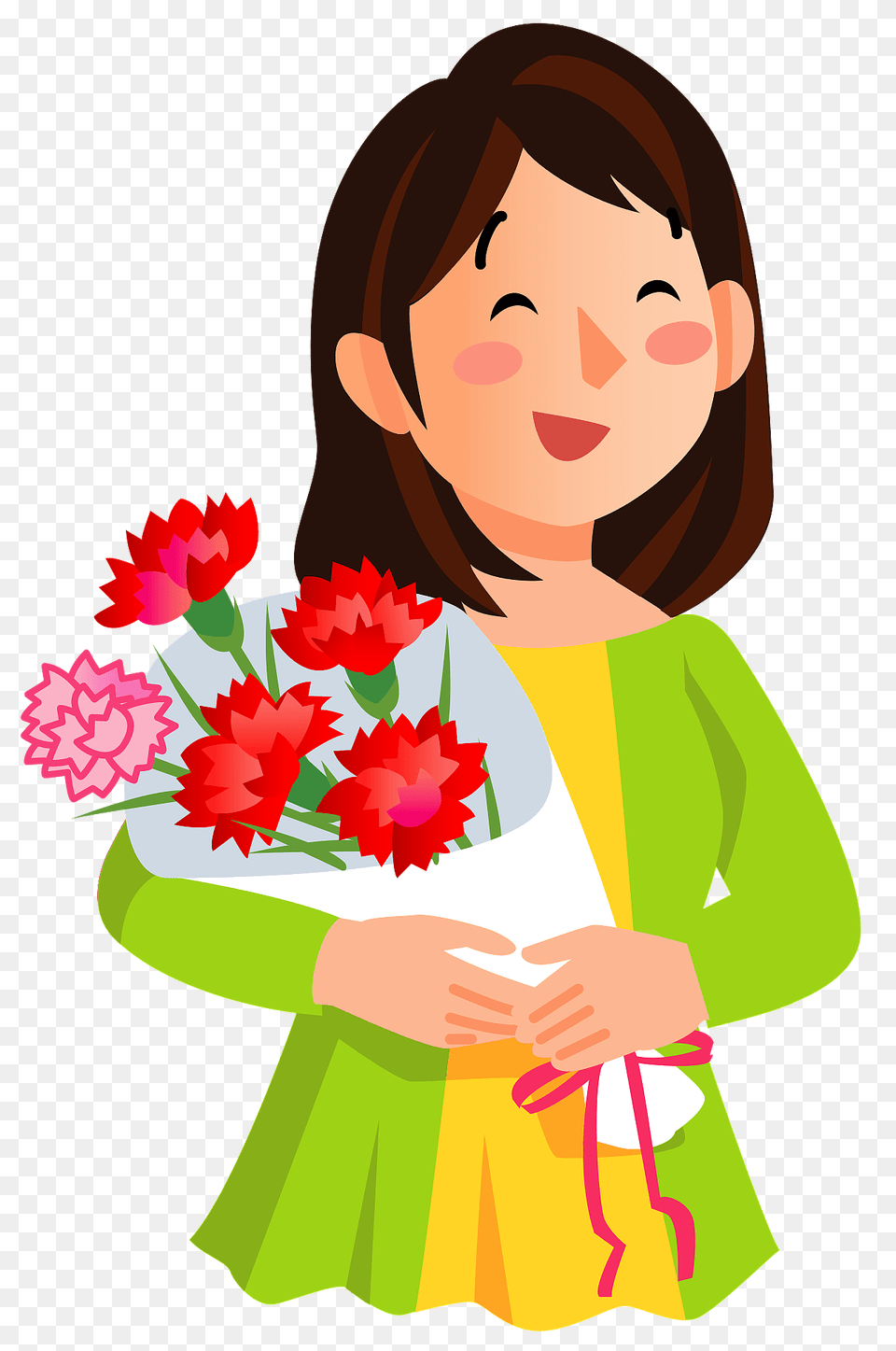 Day Gift Of Carnation Bouquet Clipart, Art, Plant, Graphics, Flower Bouquet Png
