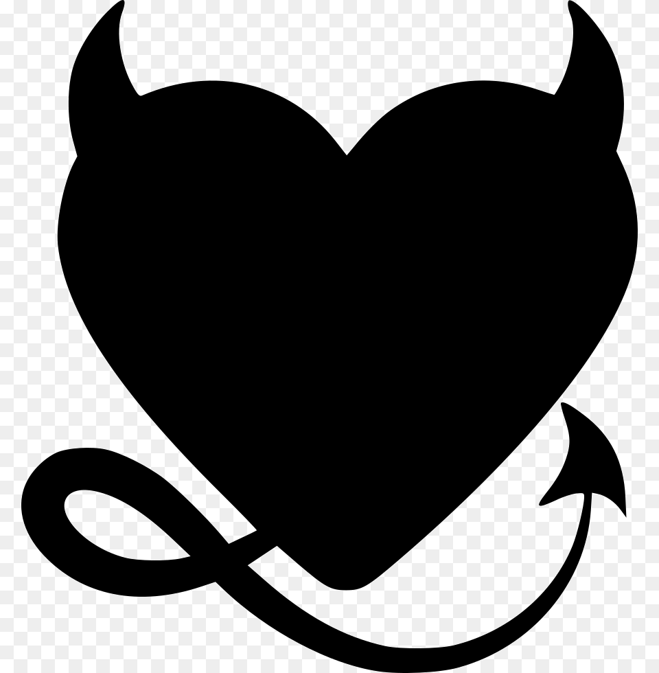 Day Heart Devil Heart With Devil Horns, Stencil, Silhouette, Animal, Fish Free Png