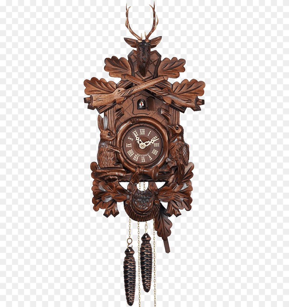 Day Hunting Style With Rabbit And Bird Cuckoo Clock With Bird And Rabbit, Wall Clock Free Png Download