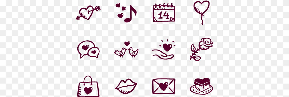 Day Icons 40 Hand Drawn Love Amp Romance St Valentine39s Day Icons, Purple, Person Free Png Download