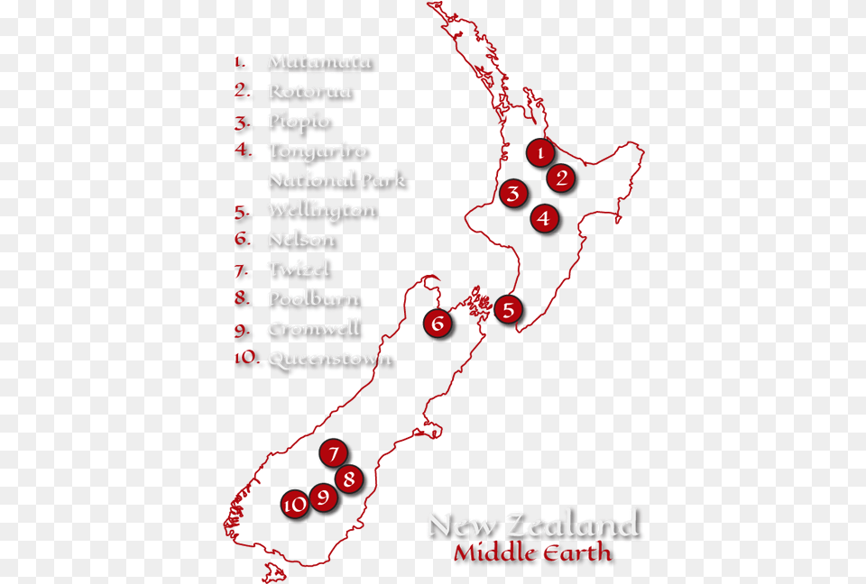 Day Lotr Tour Map Lord Of The Rings Locations South Island, Mountain, Nature, Outdoors, Chart Free Png Download