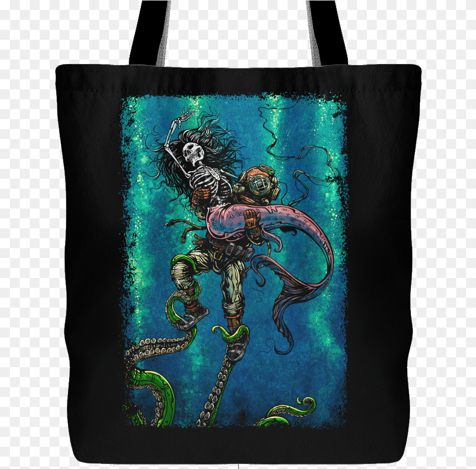 Day Of The Dead Artist David Lozeau Tote Bag Dia Mermaid Skeleton Fanart, Tote Bag, Accessories, Handbag, Person Png Image