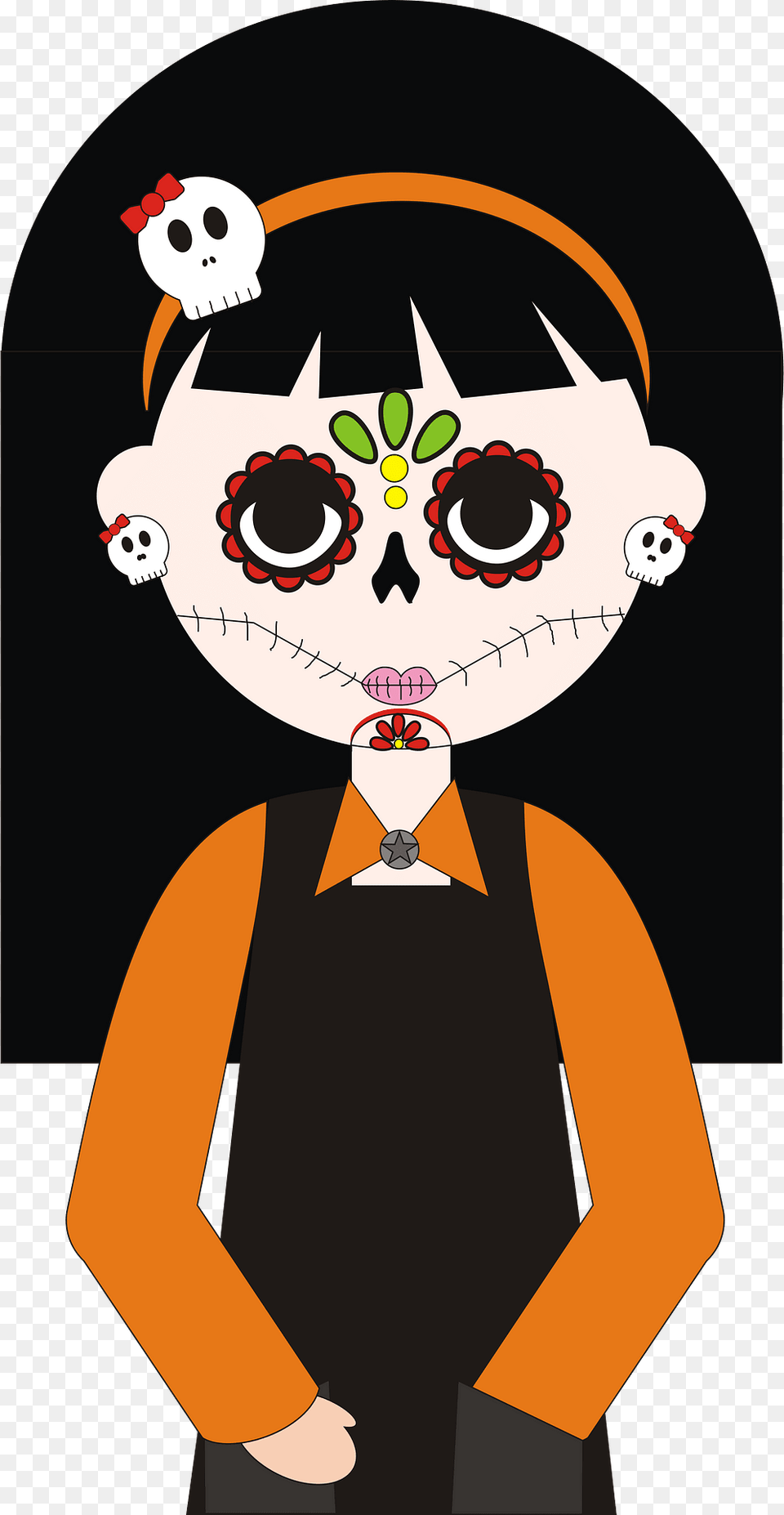 Day Of The Dead Clipart, Cartoon, Person, Face, Head Free Png Download