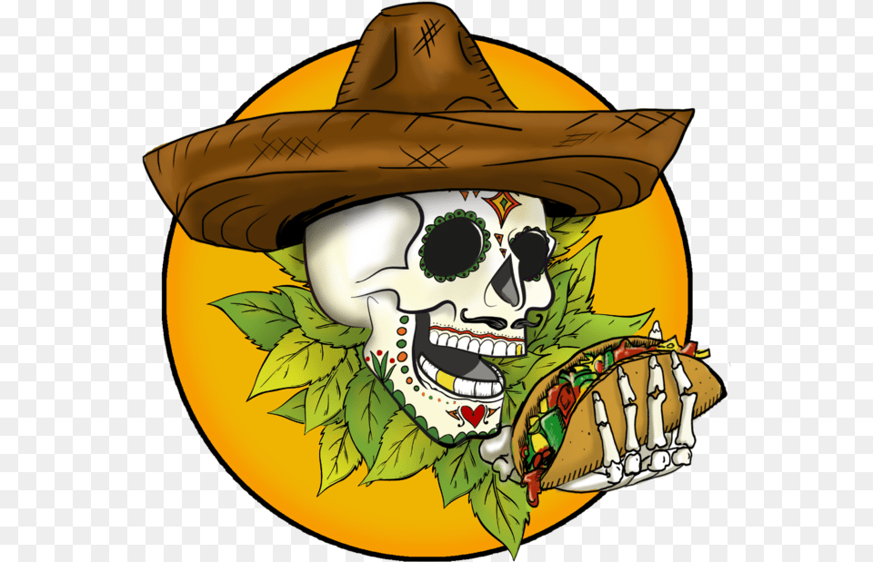 Day Of The Dead Clipart Halloween Taco Clip Art, Clothing, Hat, Person, Face Free Png Download