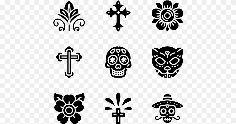 Day Of The Dead Day Of The Dead Designs And Patterns, Gray Free Png Download