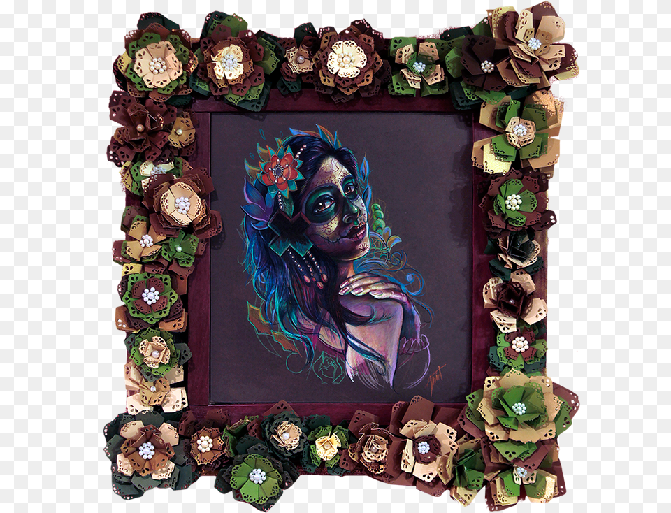 Day Of The Dead Girl Framed Original Day Of The Dead, Adult, Female, Person, Woman Free Transparent Png