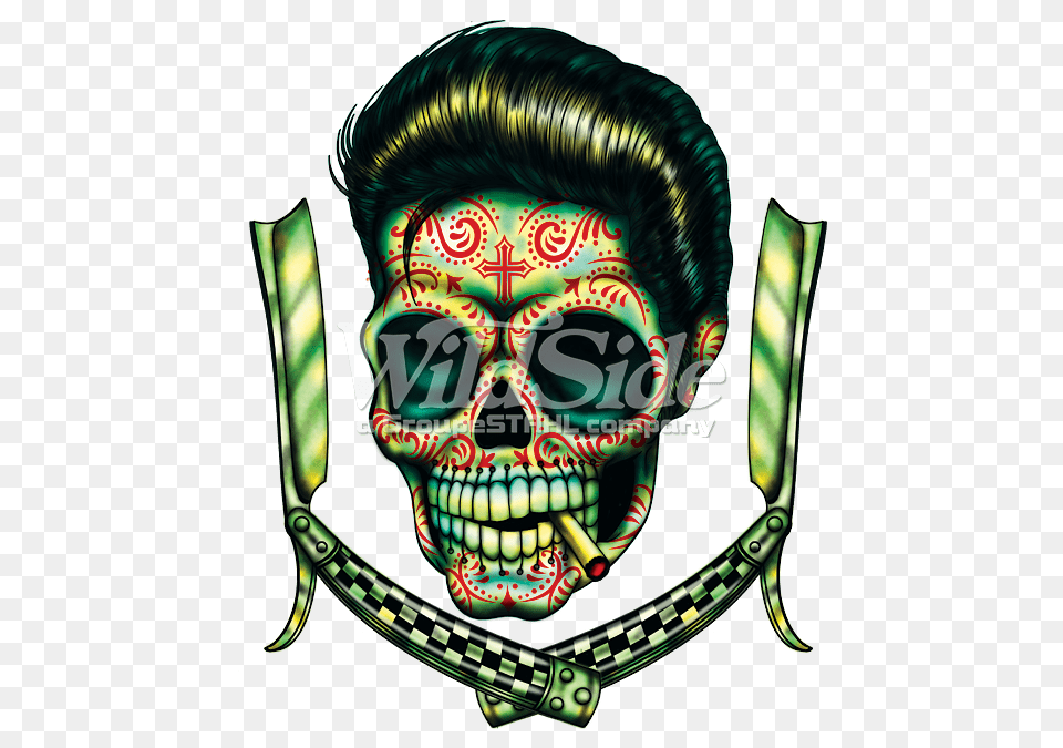 Day Of The Dead Greaser With Razors The Wild Side, Art, Graphics, Adult, Female Free Png