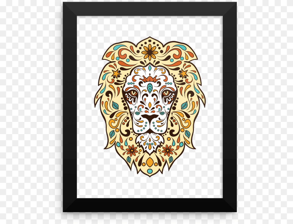 Day Of The Dead Lion Download Dia De Los Muertos Lion Sugar Skull, Art, Head, Person, Face Png Image
