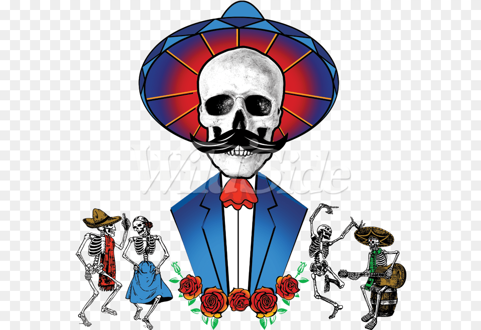 Day Of The Dead Mustache Skull Day Of The Dead, Adult, Person, Woman, Female Free Transparent Png