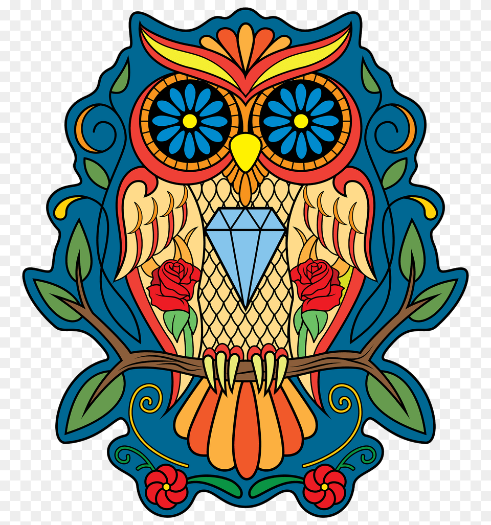 Day Of The Dead Owl Clipart, Art, Emblem, Symbol, Pattern Free Png Download