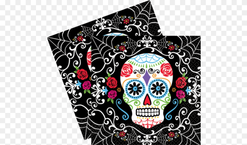 Day Of The Dead Party Napkins Pk36 Day Of The Dead Mask Background, Art, Graphics, Drawing, Doodle Free Png