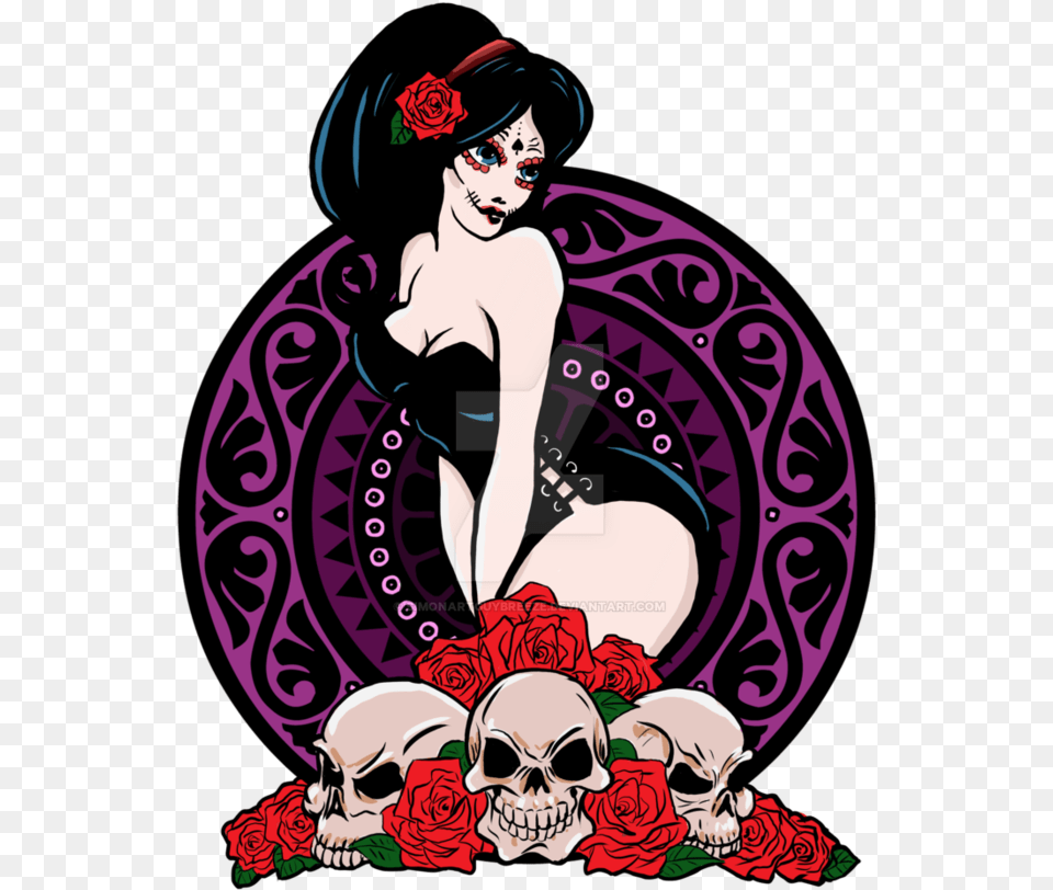 Day Of The Dead Pin Up Girl By Simonartguybreeze Greek City State Roblox, Graphics, Art, Rose, Plant Free Png