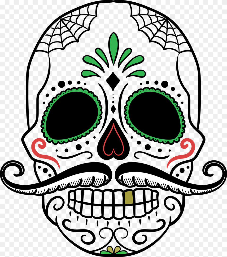 Day Of The Dead Skeleton Head Free Transparent Png