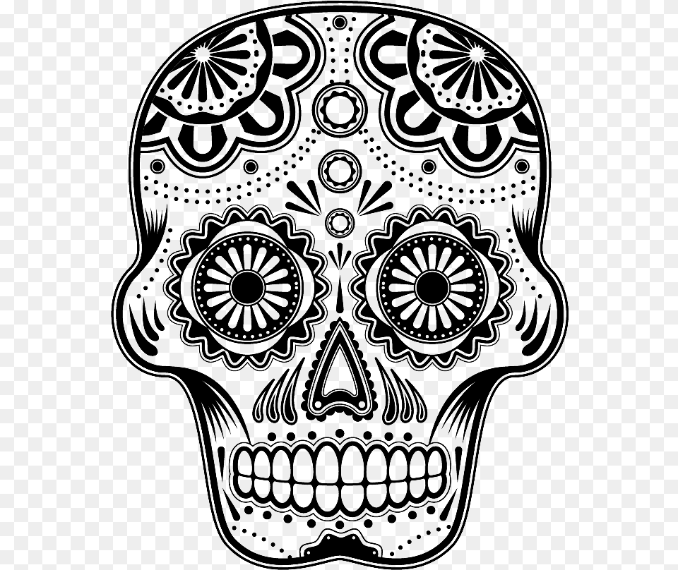 Day Of The Dead Skull, Gray Free Transparent Png
