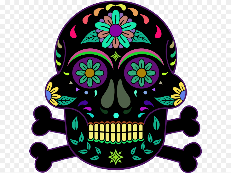 Day Of The Dead Skull, Art, Purple, Graphics, Pattern Png Image