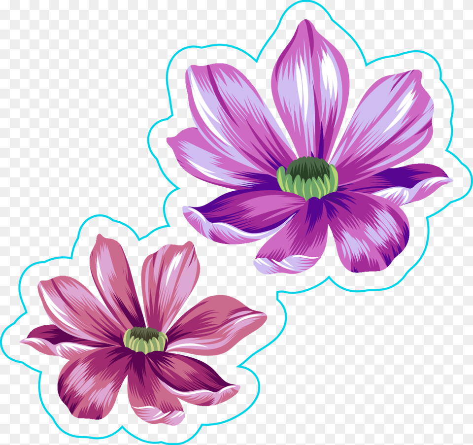 Day Of The Dead With Purple Hair Sticker Emoji Flower Sticker, Art, Plant, Daisy, Pattern Free Transparent Png