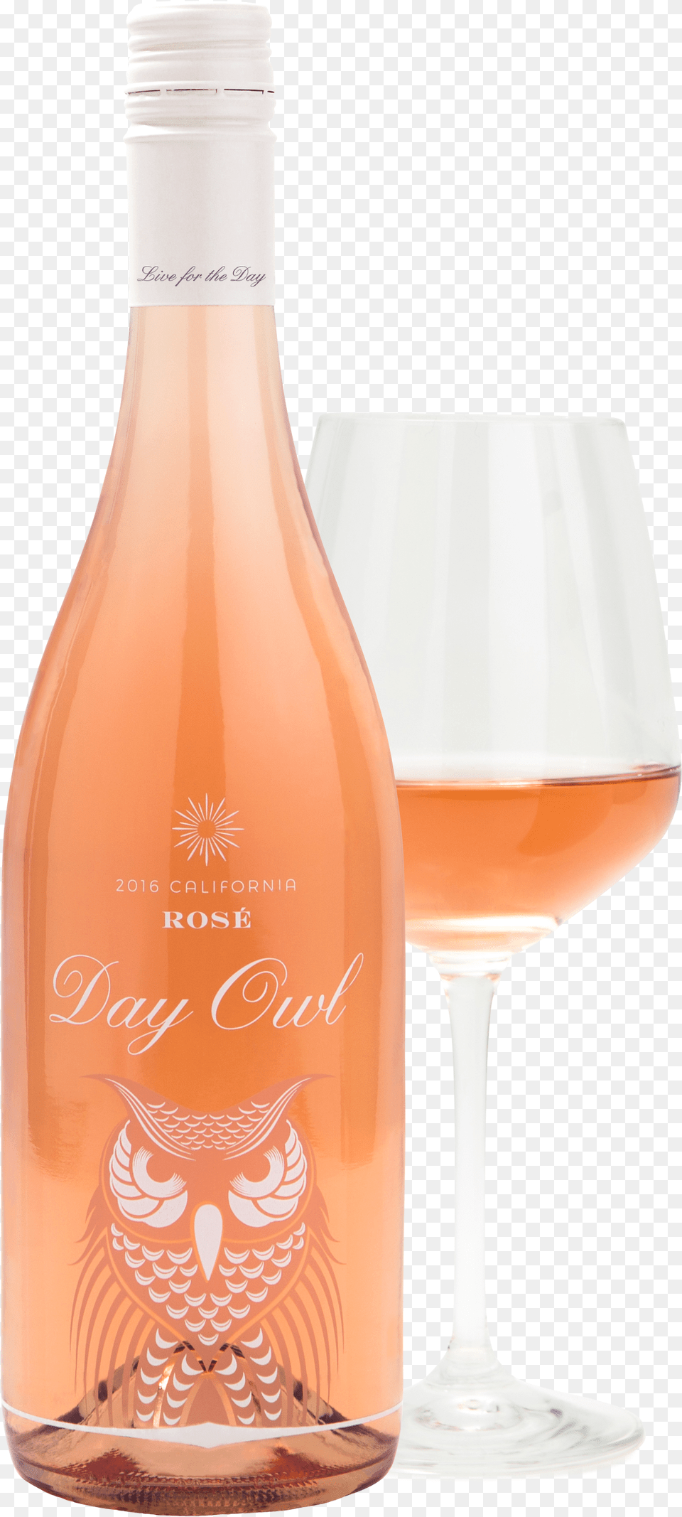 Day Owl Rose Wine, Glass, Alcohol, Liquor, Beverage Png Image