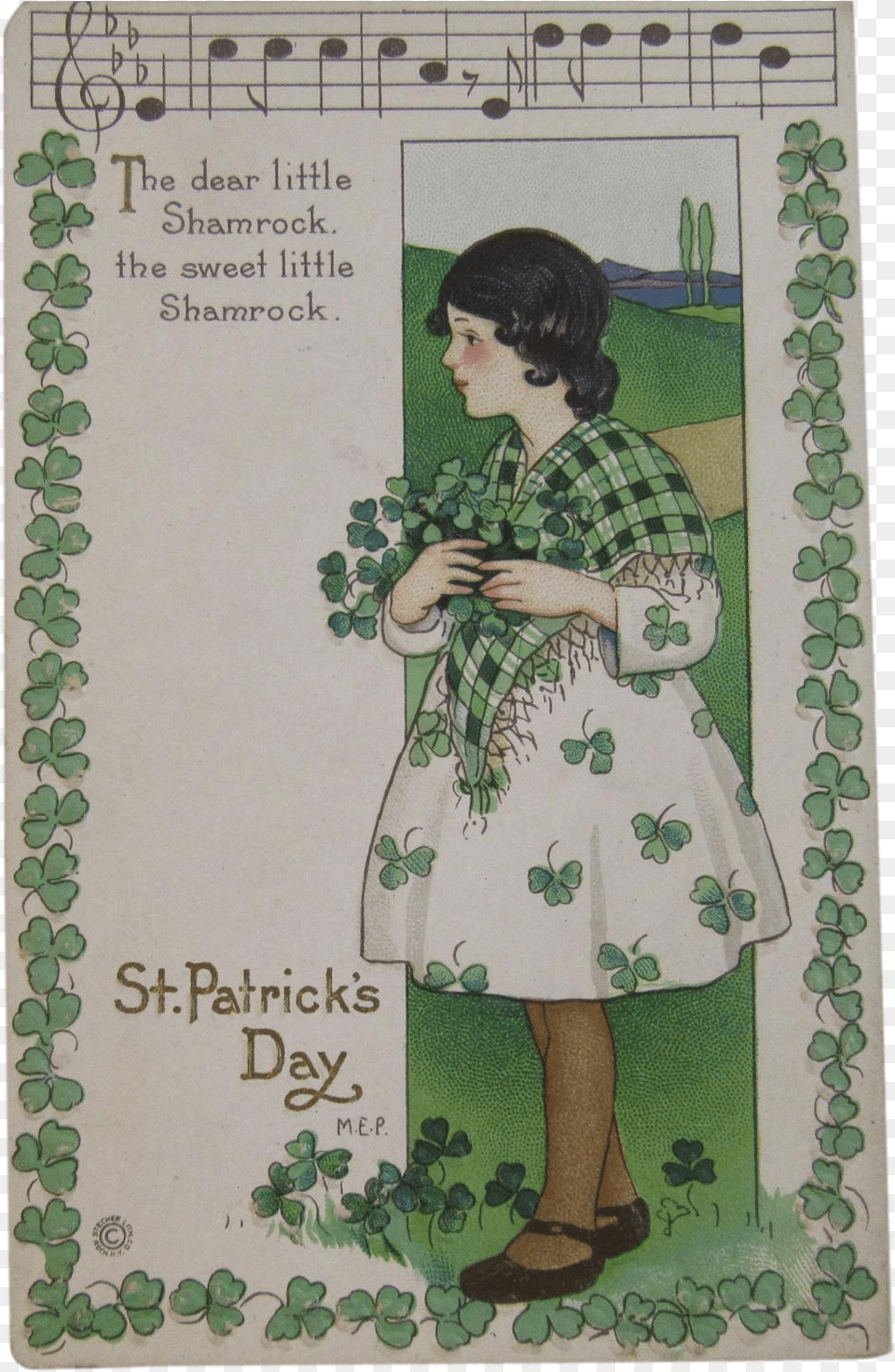 Day Postcard Music Song Lyrics Margaret Evans Saint Patrick, Book, Publication, Adult, Female Png Image