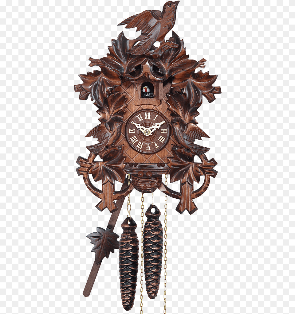 Day Traditional With 6 Leaves Amp Birds Cuckoo Clock, Wall Clock, Person Free Png