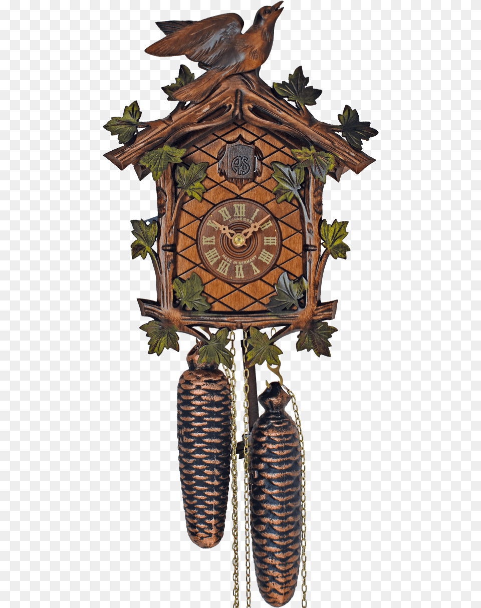 Day With Green Leaves Amp Bird Cuckoo Clock, Animal, Plant, Wall Clock, Insect Free Png