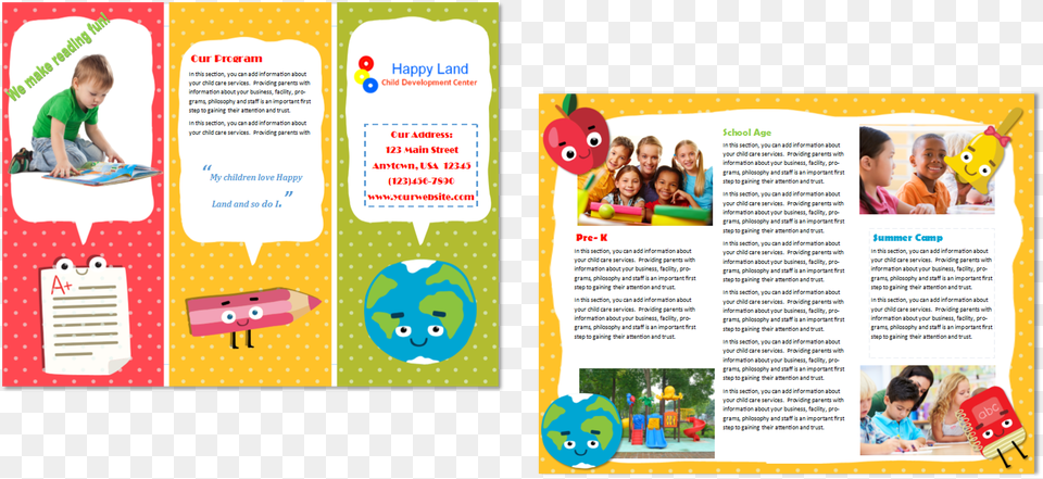 Daycare Brochure Samples Daycare Brochure Template, Advertisement, Page, Poster, Text Free Png