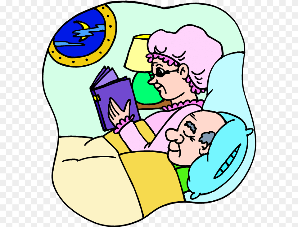 Days Of Fun In Marriage Old Couple In Bed Clipart, Cushion, Home Decor, Person, Sleeping Png Image
