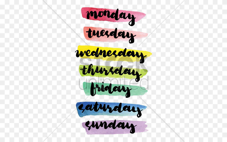 Days Of The Week Text Vector Image Free Png Download
