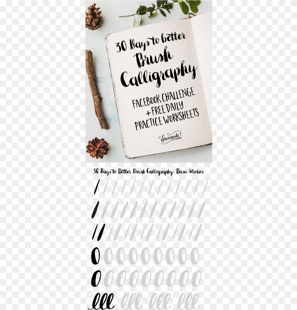 Days To Better Brush Calligraphy Facebook Challenge Better Calligraphy, Advertisement, Poster, Plant, Tree Png