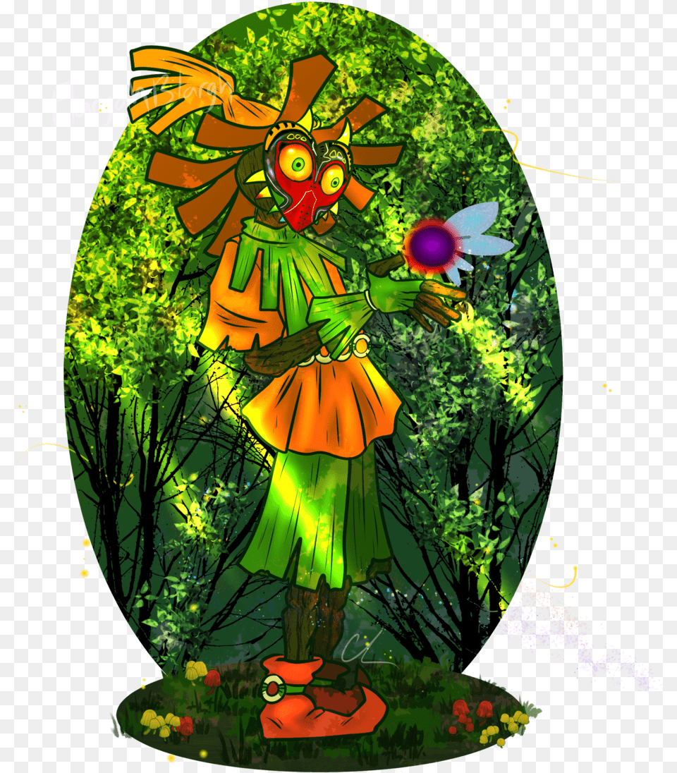 Daytime Version Of My Skullkid Drawing Illustration, Plant, Vegetation, Art, Graphics Png Image