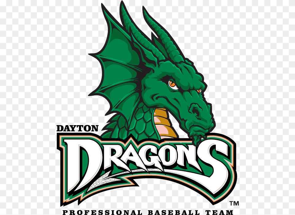 Dayton Dragons Primary Logo Midwest League Mwl Chris Dayton Dragons Logo, Dragon Png