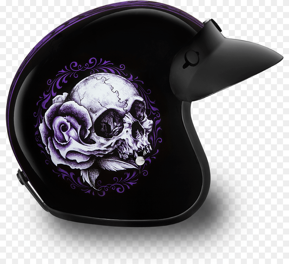 Daytona Cruiser W Floral Skull Helmet Bike Life Is Dot Daytona Cruiser W Floral Skull, Crash Helmet Png Image