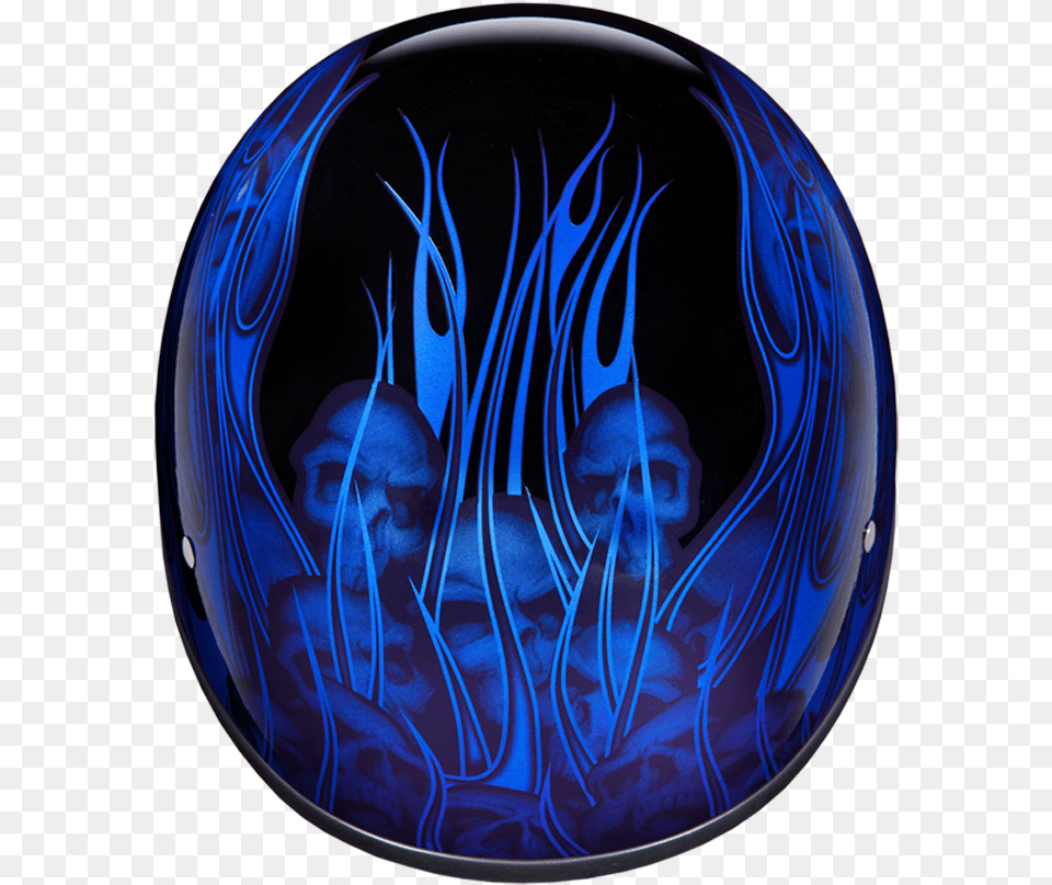 Daytona Helmet Skull Cap Wmulti Skull Flames Blue Dot Sphere, Crash Helmet, Adult, Male, Man Free Png Download