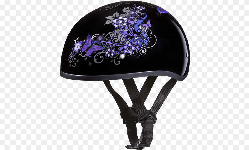 Daytona Helmets Motorcycle Half Helmet Skull Cap Butterfly Daytona Motorcycle Helmet, Clothing, Crash Helmet, Hardhat Png