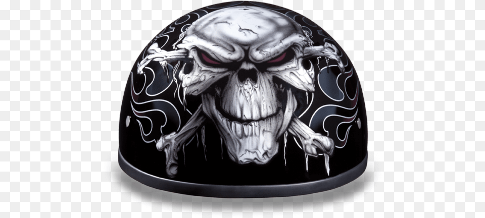 Daytona Mens Skull And Crossbones Dot Skull Cap Motorcycle Skull And Crossbones, Crash Helmet, Helmet, Birthday Cake, Cake Free Png