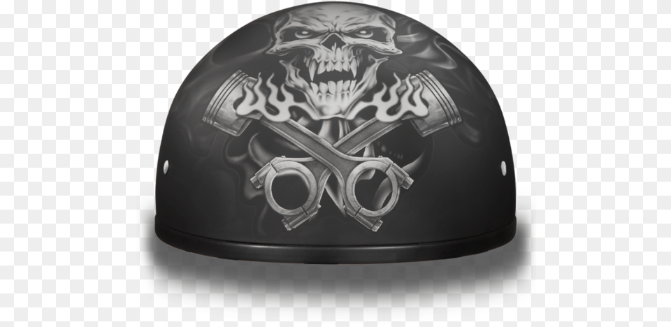 Daytona Skull Cap Piston Skulls Cap Skull, Clothing, Crash Helmet, Hardhat, Helmet Png Image
