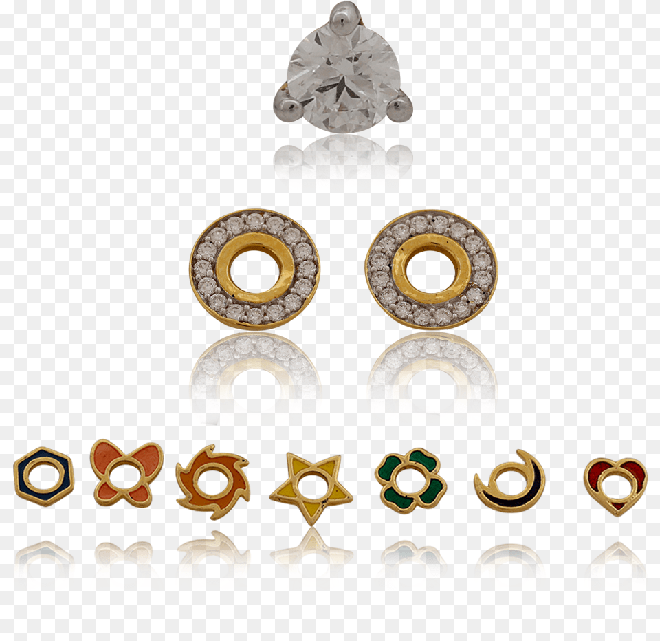 Dazzling Enamel Diamond Nose Pin Earrings, Accessories, Earring, Jewelry, Gemstone Free Png