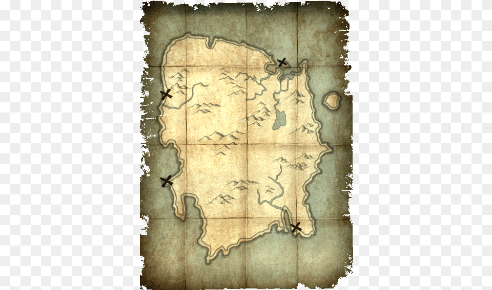 Db Icon Misc Deathbrand Treasure Map Skajrim Karta Pechati Smerti, Chart, Plot, Atlas, Diagram Png Image
