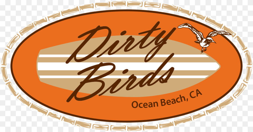 Db Ocean Beach Logo White Seagull Illustration, Oval, Text, Animal, Bird Free Transparent Png