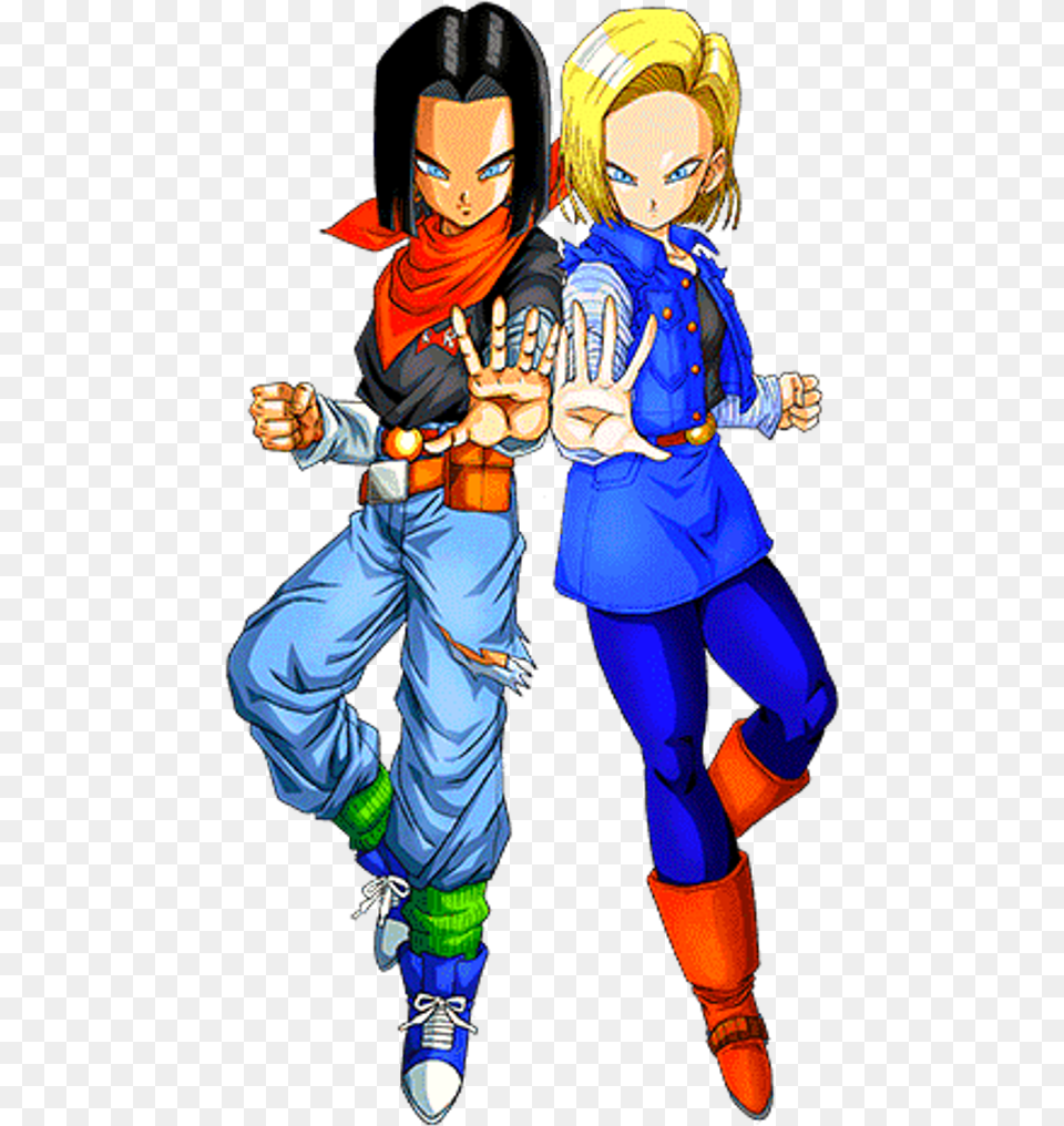 Dbz Androids Android 18 Dragon Ball Z Goku Z Warriors Androids 17 Amp, Book, Comics, Publication, Adult Png Image
