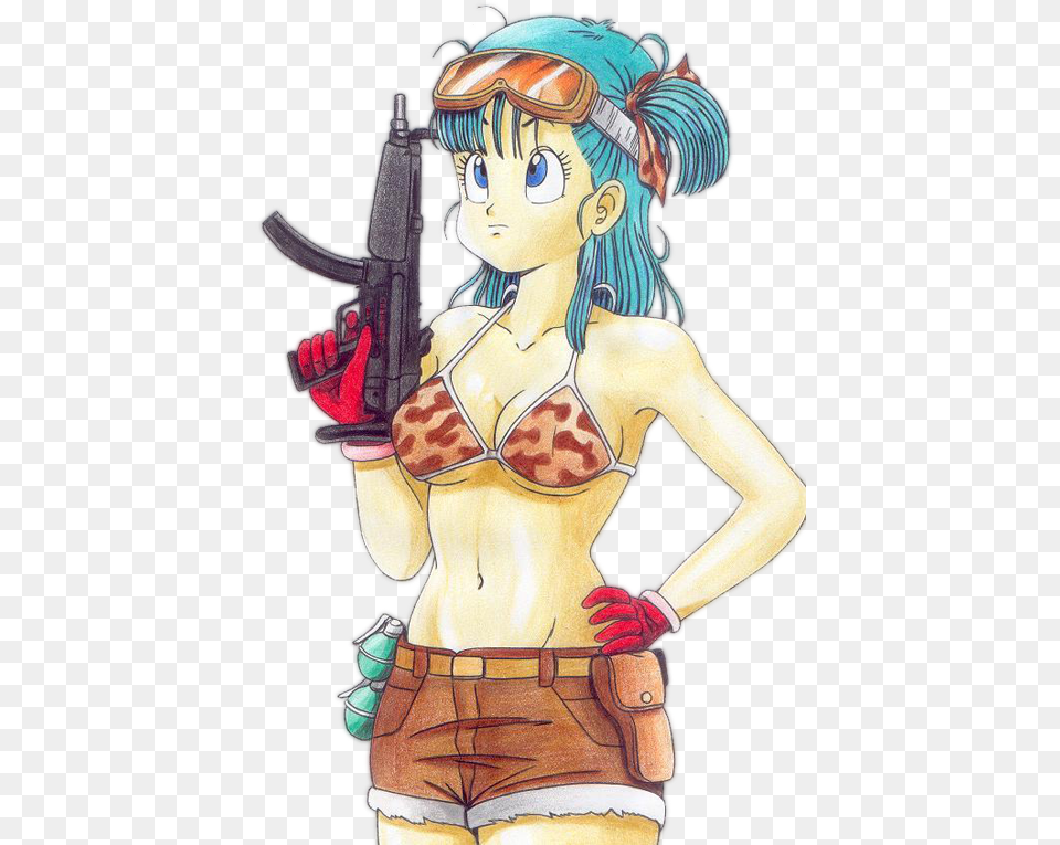 Dbz Dragonball Bulma Transparent Bulma Dragon Ball Gun, Book, Comics, Publication, Adult Png Image