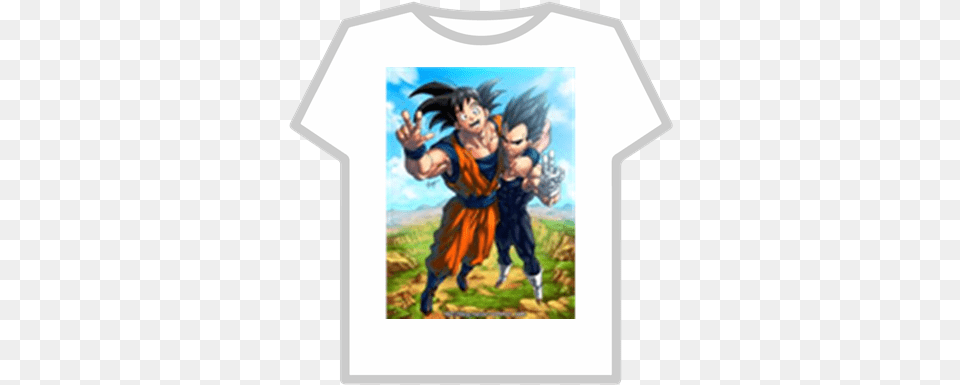 Dbz Goku And Vegeta Friends 4 Life Roblox Girl T Shirt For Coloring, Book, Clothing, Comics, Publication Png Image