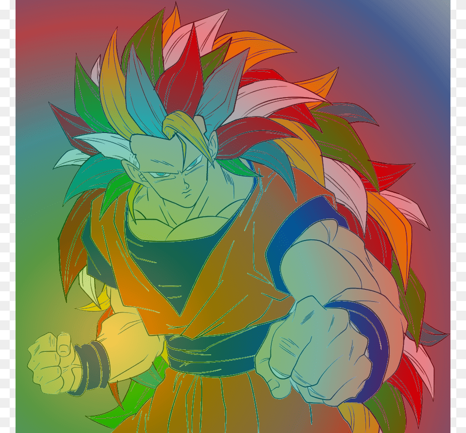 Dbz Goku Super Saiyan Rainbow God 3 Wfixed Aura Super Saiyan 3 Rainbow Goku, Art, Graphics, Body Part, Hand Png
