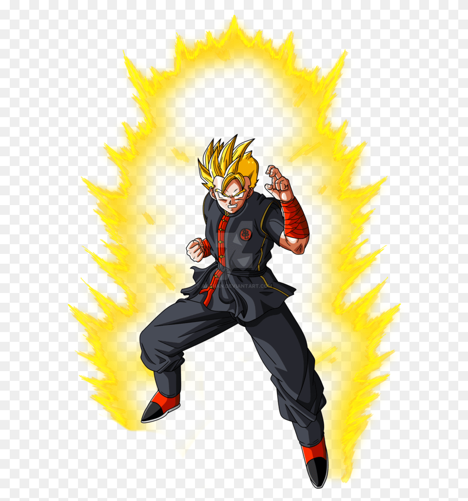 Dbz Oc Super Saiyan With Aura, Book, Comics, Publication, Person Png Image