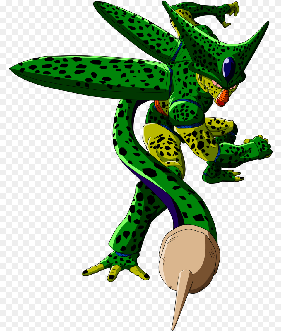 Dbz Saga Cell Clipart Download Dragon Ball Cell, Green, Animal, Dinosaur, Reptile Png Image