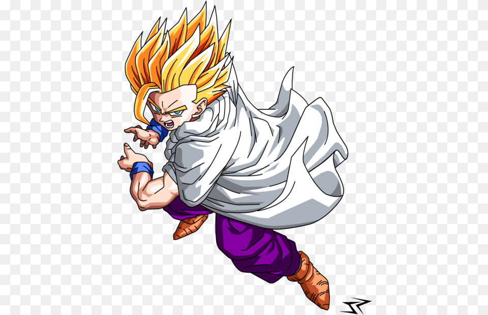 Dbz Ssj2 Long Hair Trunks, Book, Comics, Publication, Baby Png Image