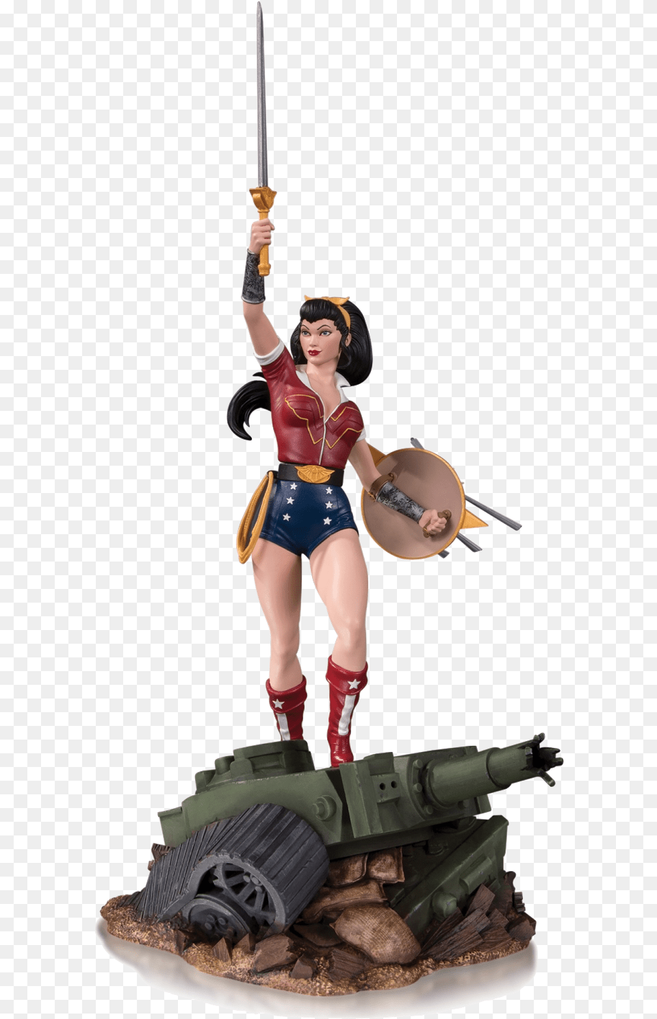 Dc Bombshells Wonder Woman Deluxe Statue, Adult, Weapon, Sword, Person Free Transparent Png